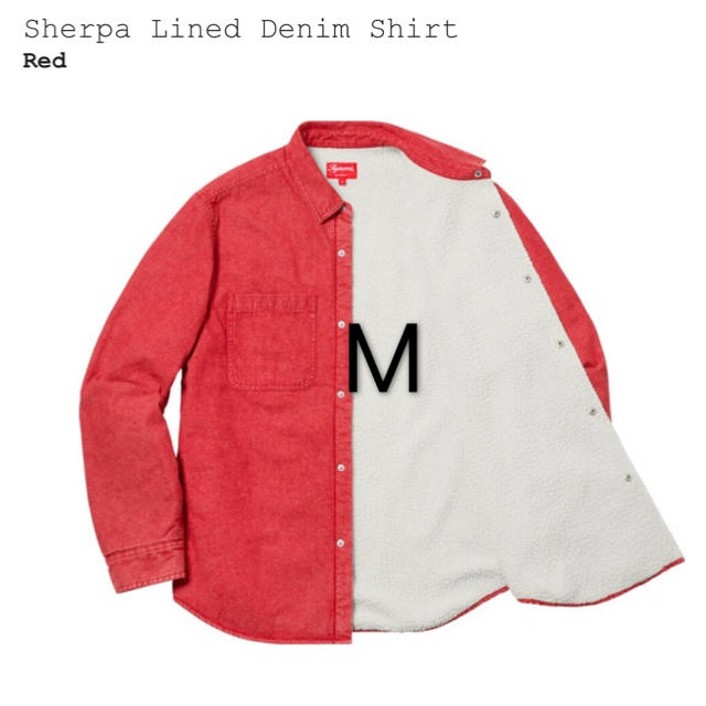 Supreme(シュプリーム)のsupreme Sherpa Lined Denim Shirt RED メンズのジャケット/アウター(ブルゾン)の商品写真
