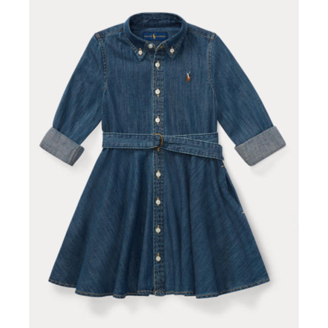 Ralph Lauren(ラルフローレン)のマカロン様ラルフローレン POLO デニムワンピース 110 キッズ/ベビー/マタニティのキッズ服女の子用(90cm~)(ワンピース)の商品写真