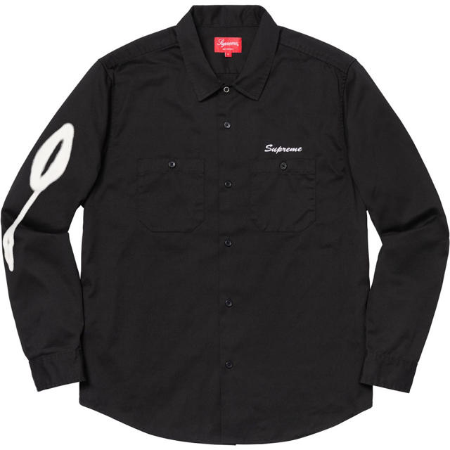 Supreme rose work shirt M ブラック 2018AW