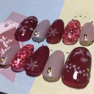 sale✨ボルドーネイル♡冬ネイル コスメ/美容のネイル(つけ爪/ネイルチップ)の商品写真