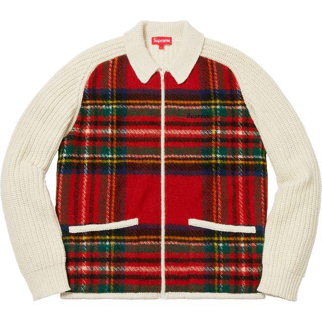 Supreme - Supreme Plaid Front Zip Sweater Mサイズ