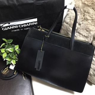 トゥモローランド(TOMORROWLAND)のGIANNI CHIARINI/ジャンニキャリーニ  トートバッグ BL 横長(トートバッグ)