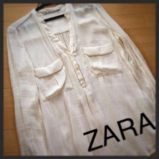 ザラ(ZARA)のZARAの白シャツ(カットソー(長袖/七分))