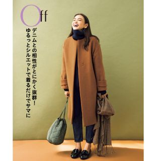 ユナイテッドアローズグリーンレーベルリラクシング(UNITED ARROWS green label relaxing)の★今季★アンゴラ混★グリーンレーベル★ノーカラーコート★(ロングコート)