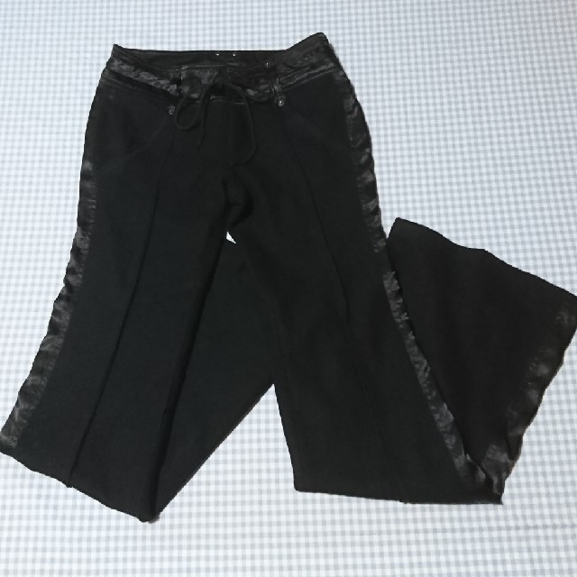 JET LABEL(ジェットレーベル)のJet Label デザインウールパンツ ブラック 36号 used レディースのパンツ(カジュアルパンツ)の商品写真