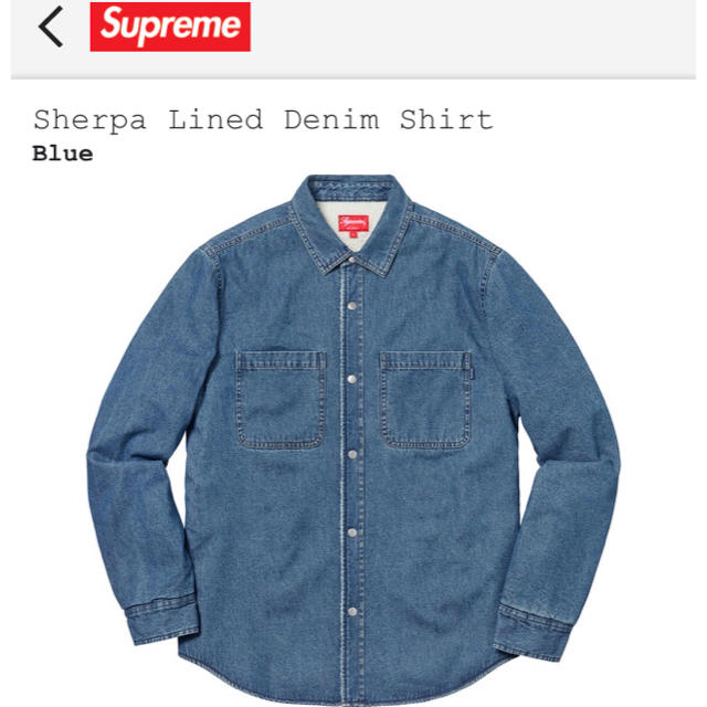 込 Sherpa Lined Denim Shirt Blue M