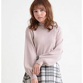 マジェスティックレゴン(MAJESTIC LEGON)のマジェスティックレゴン フリルビジュー付きニット(ニット/セーター)