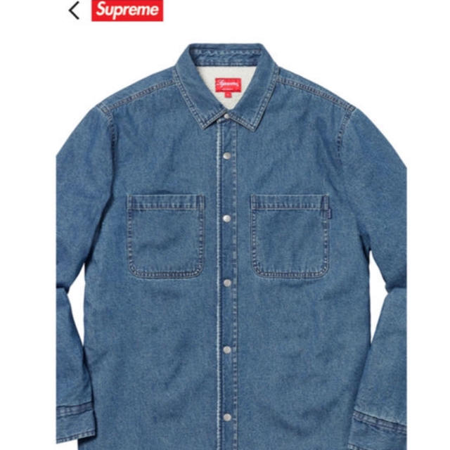 ダブル/ミストブルー SUPREME 21AW アップリケデニムシャツ 長袖 M
