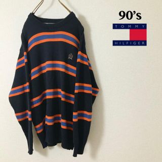 トミーヒルフィガー(TOMMY HILFIGER)の【美品 】90’s TOMMY HILFIGER コットンニット ボーダー(ニット/セーター)