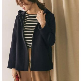 アーバンリサーチドアーズ(URBAN RESEARCH DOORS)のウールフードショートコート DOORS  NAVY(その他)