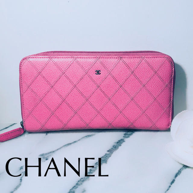 CHANEL(シャネル)の美品 ※シャネル※ 正規品 長財布 ステッチマトラッセ♪ピンク レディースのファッション小物(財布)の商品写真