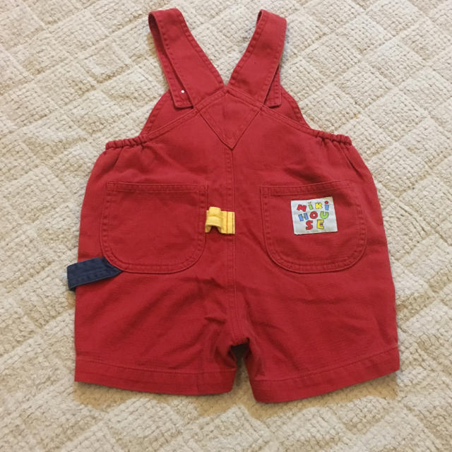 mikihouse(ミキハウス)のミキハウス 赤いカバーオール   クマ キッズ/ベビー/マタニティのベビー服(~85cm)(カバーオール)の商品写真