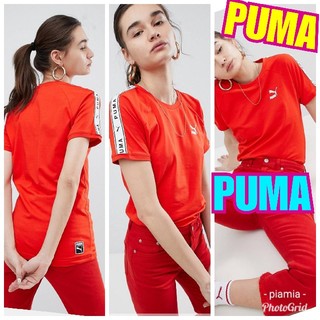プーマ(PUMA)の日本未発売　イギリス限定　Puma プーマ　ブランドロゴTシャツ　レッド SM(Tシャツ(半袖/袖なし))