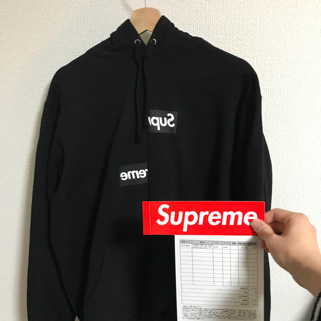 確実正規 supreme コムデギャルソン box logo hooded L