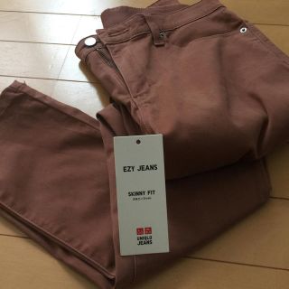 ユニクロ(UNIQLO)の❤︎一回のみ❤︎EZYスキニーフィットカラージーンズ レンガ色 XL(デニム/ジーンズ)