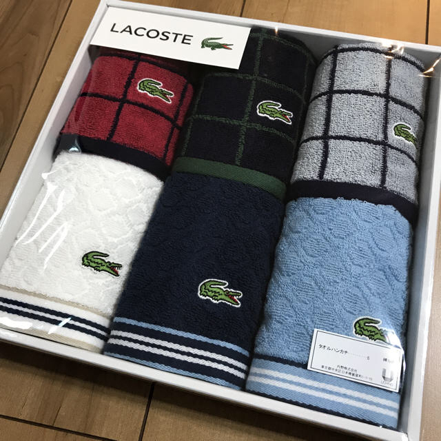 LACOSTE(ラコステ)のラコステ タオルハンカチ6枚セット メンズのファッション小物(ハンカチ/ポケットチーフ)の商品写真