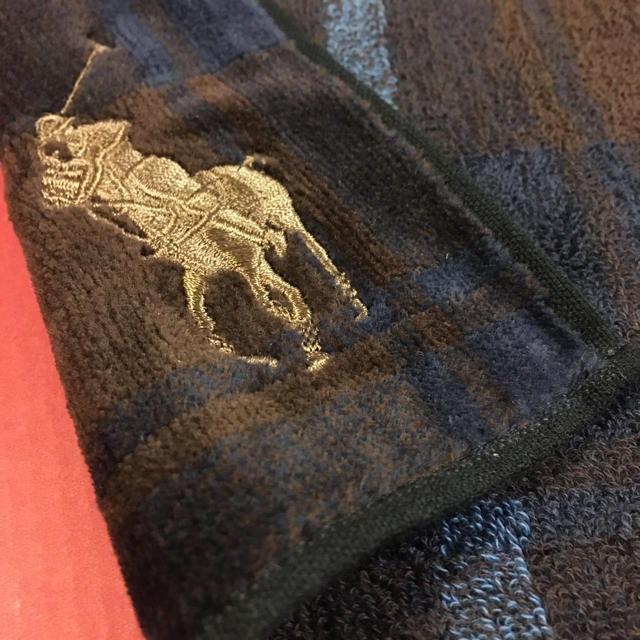 POLO RALPH LAUREN(ポロラルフローレン)のPOLO RALPH LAUREN  ビッグポニー タオルハンカチ　茶 メンズのファッション小物(ハンカチ/ポケットチーフ)の商品写真