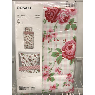 イケア(IKEA)のROSALl 掛け布団カバー＆枕カバー, シングルサイズ(シーツ/カバー)