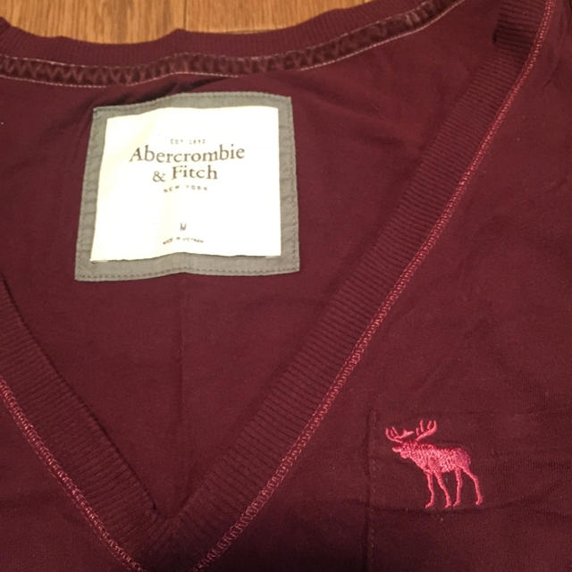 Abercrombie&Fitch(アバクロンビーアンドフィッチ)のロンT ワインレッド レディースのトップス(Tシャツ(長袖/七分))の商品写真