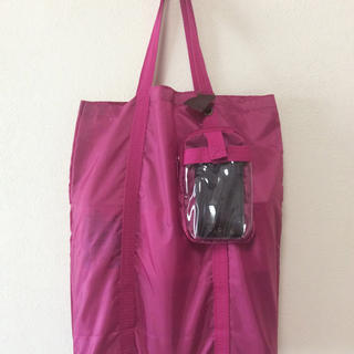 【新品:ピンクパープル色】ナイロンバッグ エコバッグ ポーチ 箸袋3点セット(その他)