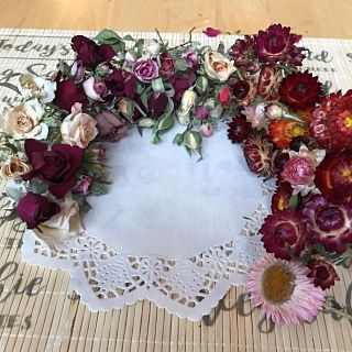 色鮮やか ミニ薔薇 貝細工 ドライフラワー  花材(ドライフラワー)