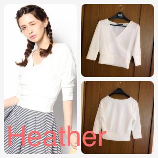 ヘザー(heather)のHeather♡カシュクールトップス(カットソー(長袖/七分))