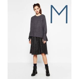 ザラ(ZARA)のZARA/未使用☺︎ ラメチュールスカート #M(ひざ丈スカート)