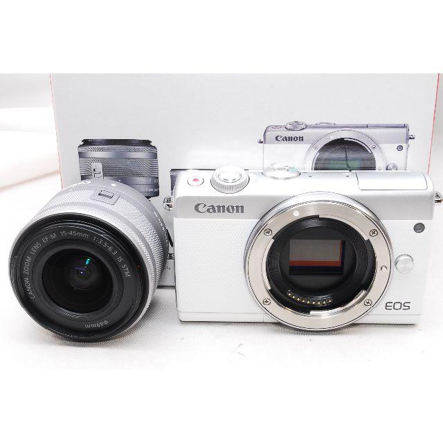 ♡WiFi＆自撮り＆大人気♡Canon EOS M100 レンズキットホワイト ...