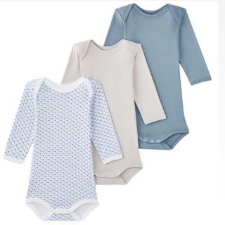 プチバトー(PETIT BATEAU)のプチバトー　長袖ボディ３枚組 36m 95cm(下着)