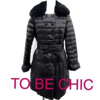 トゥービーシック(TO BE CHIC)の《美品》☆TO BE CHIC☆レッキスファー ダウンコート 40(ダウンコート)