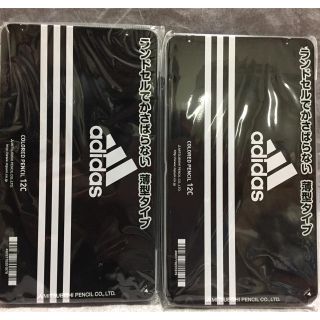 アディダス(adidas)のアディダス adidas　色鉛筆　  12色セット　三菱鉛筆　丸軸 黒２ケース (色鉛筆)