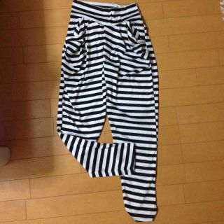 ボーダーサルエルパンツ(カジュアルパンツ)