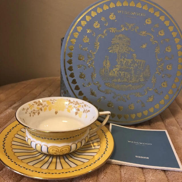 ウェッジウッド WEDGWOOD ハーレクイン イエローリボン カップ＆ソーサー