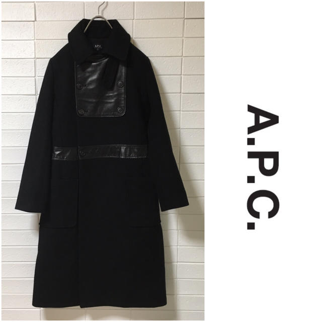 A.P.C - フランス製 アーペーセー 牛革切替 メルトンウール コート 36 ...