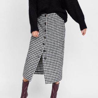 ザラ(ZARA)の今期！ZARA チェック柄ペンシルスカート XS(ひざ丈スカート)