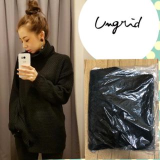 アングリッド(Ungrid)の新品 タートル鹿の子編みニット ブラック ungrid todayful(ニット/セーター)