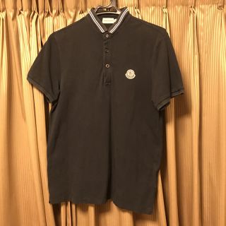 モンクレール(MONCLER)の本物モンクレール半袖ポロシャツMONCLERワッペンTシャツ正規品メンズM黒(ポロシャツ)