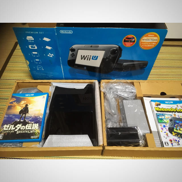 美品 Wii U 本体 プレミアムセット 32GB kuro ゼルダ ソフト付