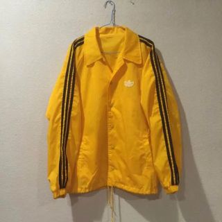 アディダス(adidas)のアディダス コーチジャケット イエロー M〜L(ナイロンジャケット)