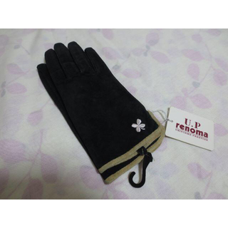 ユーピーレノマ(U.P renoma)の新品U.Pレノマ　革手袋　ブラック　四つ葉刺繍(手袋)