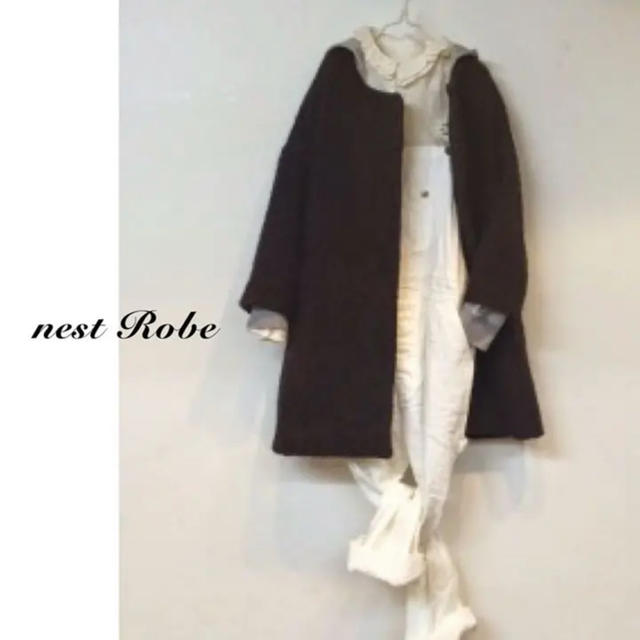 nest Robe(ネストローブ)のネストローブ（nest robe） リングツイード ノーカラーコート レディースのジャケット/アウター(ロングコート)の商品写真