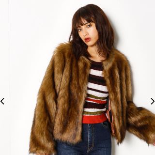 スライ(SLY)のノーカラー FAUX FUR COAT(毛皮/ファーコート)