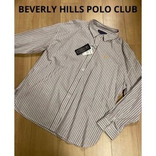 ビバリーヒルズポロクラブ(BEVERLY HILLS POLO CLUB（BHPC）)の【新品】ビバリーヒルズポロクラブ　レディース　ストライプビッグシャツ(シャツ/ブラウス(長袖/七分))