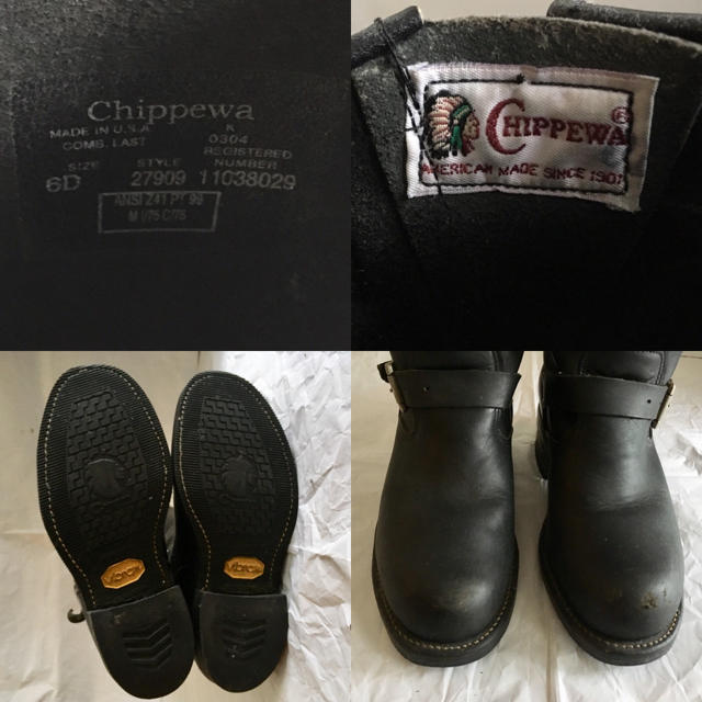 CHIPPEWA(チペワ)のCHIPPEWA ★ チペワ ロング エンジニアブーツ 6 D 黒  レディースの靴/シューズ(ブーツ)の商品写真