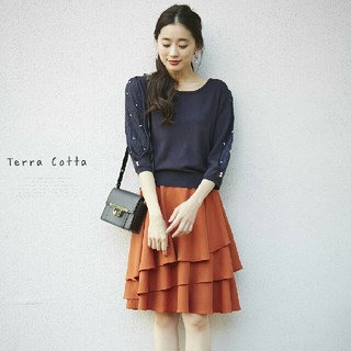 トッコ(tocco)のtocco closet☆ティアードスカート(テラコッタ)(ミニスカート)