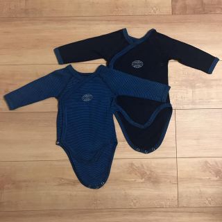 プチバトー(PETIT BATEAU)のプチバトー  ベビー長袖合わせボディ2枚組 3M(肌着/下着)