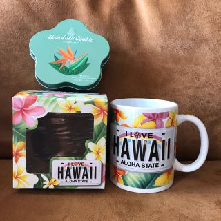 未使用 ハワイ Hawaii マグカップ ホノルルクッキー 缶 ABCstore(グラス/カップ)