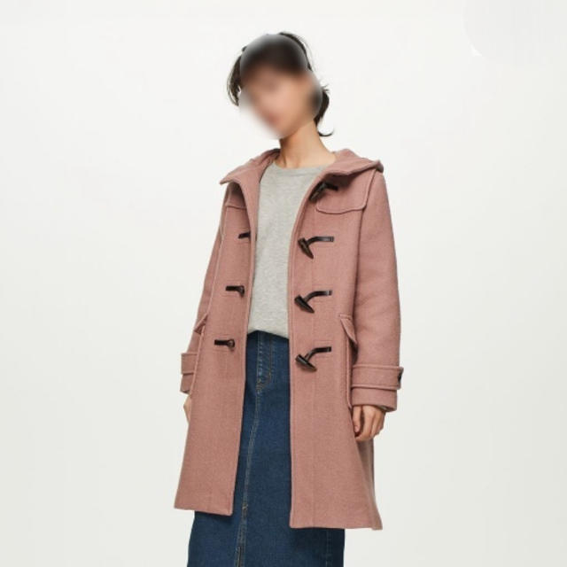 GU(ジーユー)のウールブレンドロングダッフルコート GU  ピンク Lサイズ レディースのジャケット/アウター(ダッフルコート)の商品写真