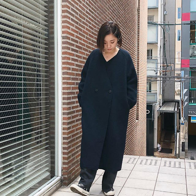 GREED International ノーカラー シャギーコート グリード 男女兼用