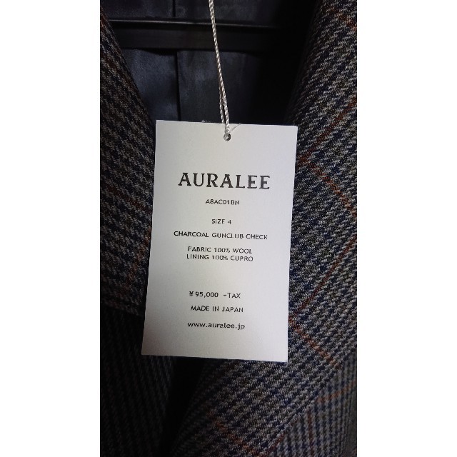 SUNSEA(サンシー)のAURALEE オーラリー CHARCOAL GUNCLUB CHECKサイズ4 メンズのジャケット/アウター(ステンカラーコート)の商品写真